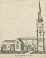 Chiesa di Clifton Campville (disegno a penna e seppia, nd 19° sec)