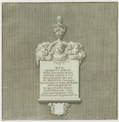 Colwich - Monumento murale a George Sprat (incisione)