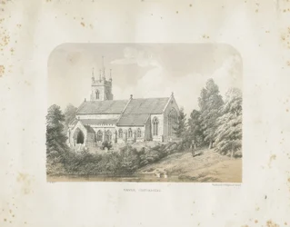 Chiesa di Colwich (litografia colorata)