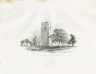 Chiesa di Drayton Bassett: litografia (vignettata), nd [c 1825-30]