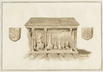Chiesa di Eccleshall - Tomba del Vescovo Bentham (acquerello, nd 19° sec)