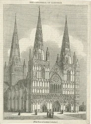 Cattedrale di Lichfield - Facciata ovest: incisione su legno, nd [?XIX secolo]