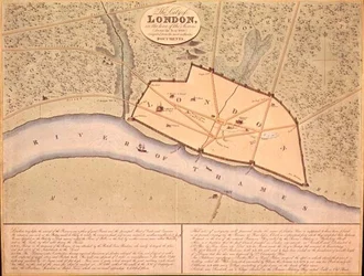 Mappa di Londra in Epoca Sassone, c.900-950 d.C. (incisione)
