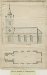 Chiesa di Marchington - Elevazione Esterna e Pianta Interna