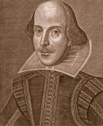 Ritratto di William Shakespeare, inciso da Martin Droeshout