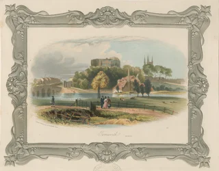 Castello di Tamworth: incisione su acciaio (tinta), nd [c 1841]