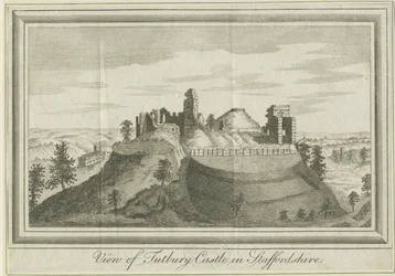 Castello di Tutbury - Vista Est (incisione)