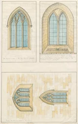 Uttoxeter Church [Vecchia] - Disegno architettonico di finestre 
