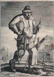 Venditore di inchiostro - Incisione fiamminga