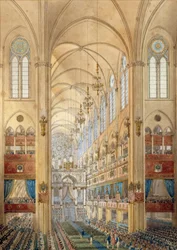 Interno della cattedrale di Notre-Dame de Paris durante l