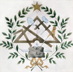 Rappresentazione dei vari emblemi massonici