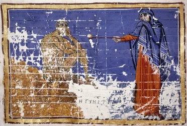Giobbe coperto di piaghe - Manoscritto greco del X secolo. Bibl. Marciana, Venezia.