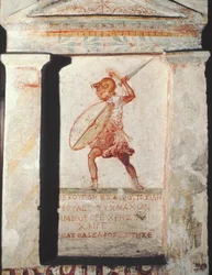 Uno dei Dioscuri (Castore o Polluce), greco (pittura su pietra)