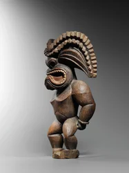 Figura hawaiana, stile kona, rappresentante il dio della guerra, ku ka ’ili moku, c.1780-1820