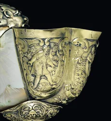 Coppa di nautilo montata, Nagyszeben, metà XVII secolo (dettaglio)
