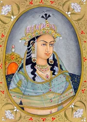 Miniatura della Regina Mughal Mehrunissa India Asia