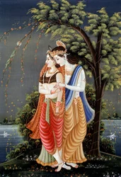Miniatura di Radha Krishna, India