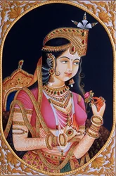 Miniatura su carta della principessa Mumtaz Mahal, moglie dell