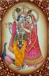 Miniatura di Radha Krishna su avorio