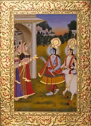 Radha Krishna con doratura