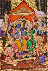 Ram Darbar Miniatura su carta con rilievo