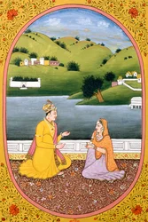 Immagine e pittura del calendario annuale per un mese indù Kartik, India