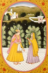 Immagine del calendario annuale e dipinto per un mese indù Magha, India