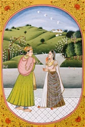 Immagine del Calendario Annuale e Pittura per un Mese Indù Marshes, India