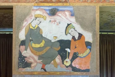 Affresco al palazzo Chehel Sotoun, Esfahan, Iran