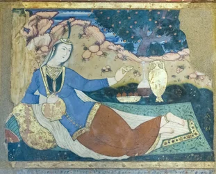 Affresco al palazzo Chehel Sotoun, Esfahan, Iran
