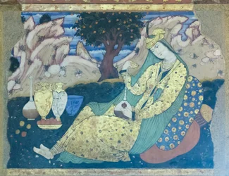 Affresco al palazzo Chehel Sotoun, Esfahan, Iran