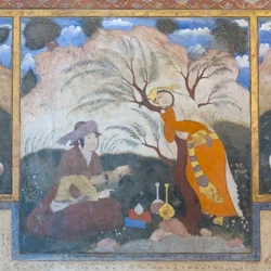 Affresco al palazzo Chehel Sotoun, Esfahan, Iran