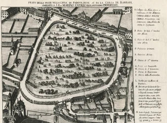 Antica disposizione di Prato della Valle, la piazza più grande di Padova, Italia