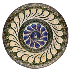 Piatto circolare policromo, veneziano, c.1500