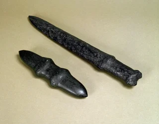 Lama di pugnale e pugnale di pietra, periodo Jomon 4500-3700 a.C.