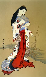 Ragazza giapponese del periodo Genroku