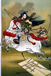 Tomoe, una coraggiosa guerriera giapponese durante i periodi Genji e Heishi