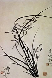 Orchidee. Stampa coreana della dinastia YI.