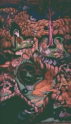 Laila e Majnun in un paesaggio, Johnson Album X, no.10, c.1760-70