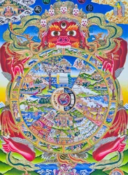 Mandala della Ruota della vita, raffigurante il Kalachakra o l