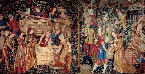 La raccolta. Arazzo dei Paesi Bassi, inizio del XVI secolo