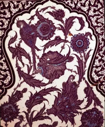 Arte ottomana: ceramica di Iznik che decora la Sala della Circoncisione del Palazzo Topkapi a Istanbul, Turchia