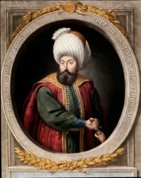 Impero ottomano: ritratto del primo sultano ottomano Osman I (1299-1326). Biblioteca del Topkapi Sarayi, Istanbul