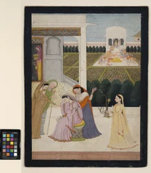 Una signora sconsolata, mentre gli altri giocano a Holi, c.1790