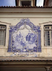 Scoperta del Brasile nel 1500 da Pedro Alvares Cabral (1467/8- circa 1520). Piastrelle nei dintorni di Lisbona.