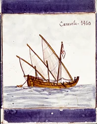 Rappresentazione di una caravella della flotta portoghese