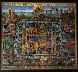 Gerusalemme. Rappresentazione della città della Terra Santa, con i luoghi della vita di Gesù di Nazareth