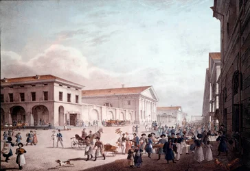 Veduta di San Pietroburgo, via Sodovaia nel 1820. Dipinto anonimo