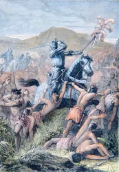 Hernan Cortes alla Battaglia di Otumba, Messico