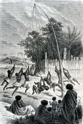 Guerrieri Maori che giocano su un